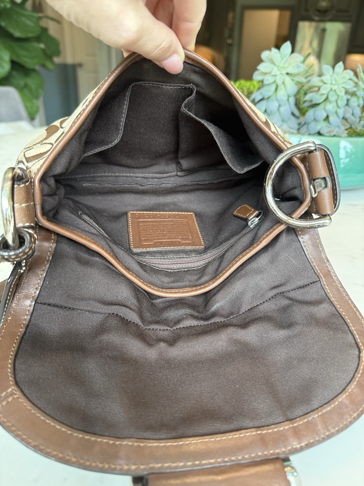 Authentic 2006 Coach Soho Signature Flap Shoulder Bag with Buckle