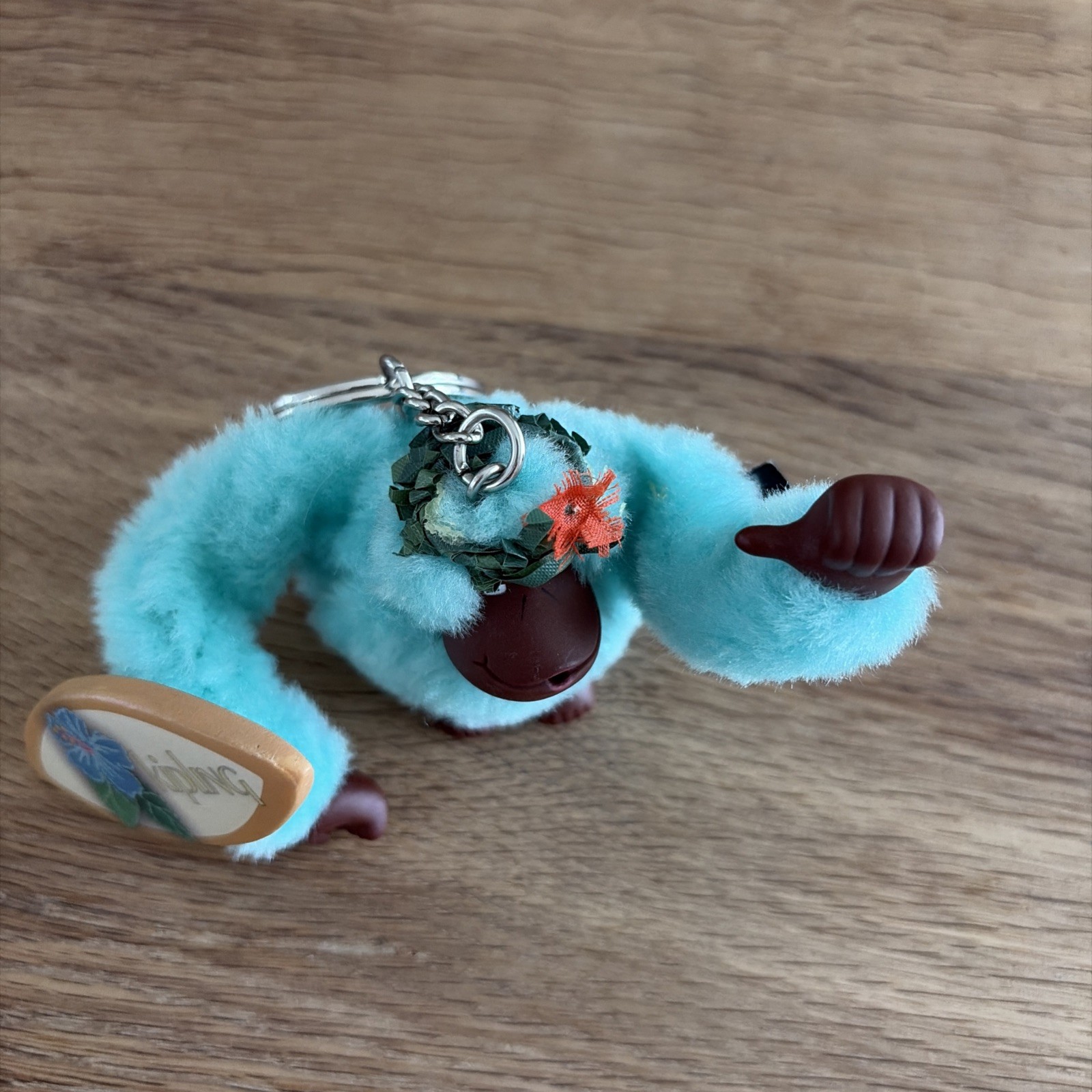 2.5″ Mint Green Surfer Monkey Keychain From Kipling