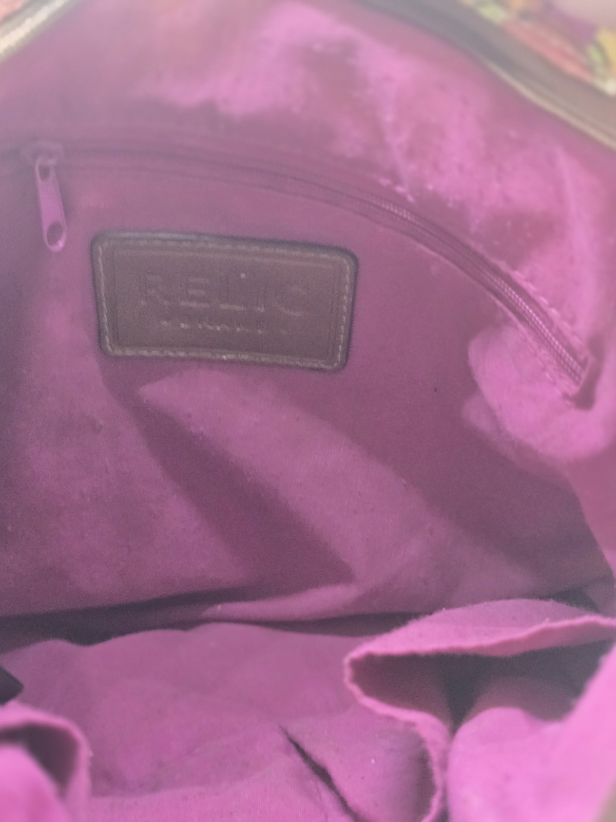 Relic fruit print crossbody bag canvas purse 11 in. x 11 in.
