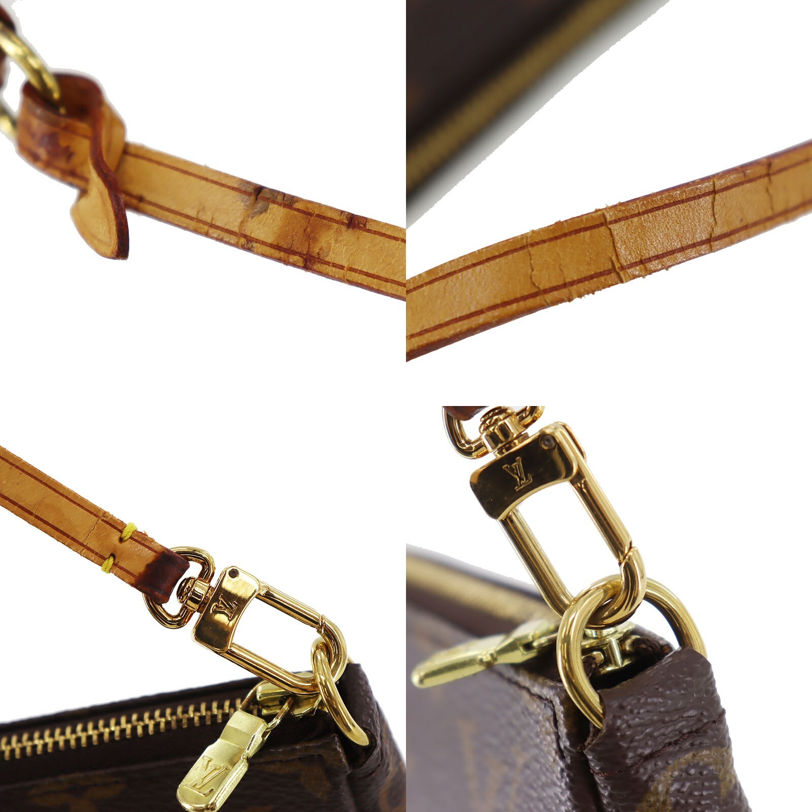 LOUIS VUITTON LV Pochette Accessories Monogram Used Pouch Handbag M51980 #CK479