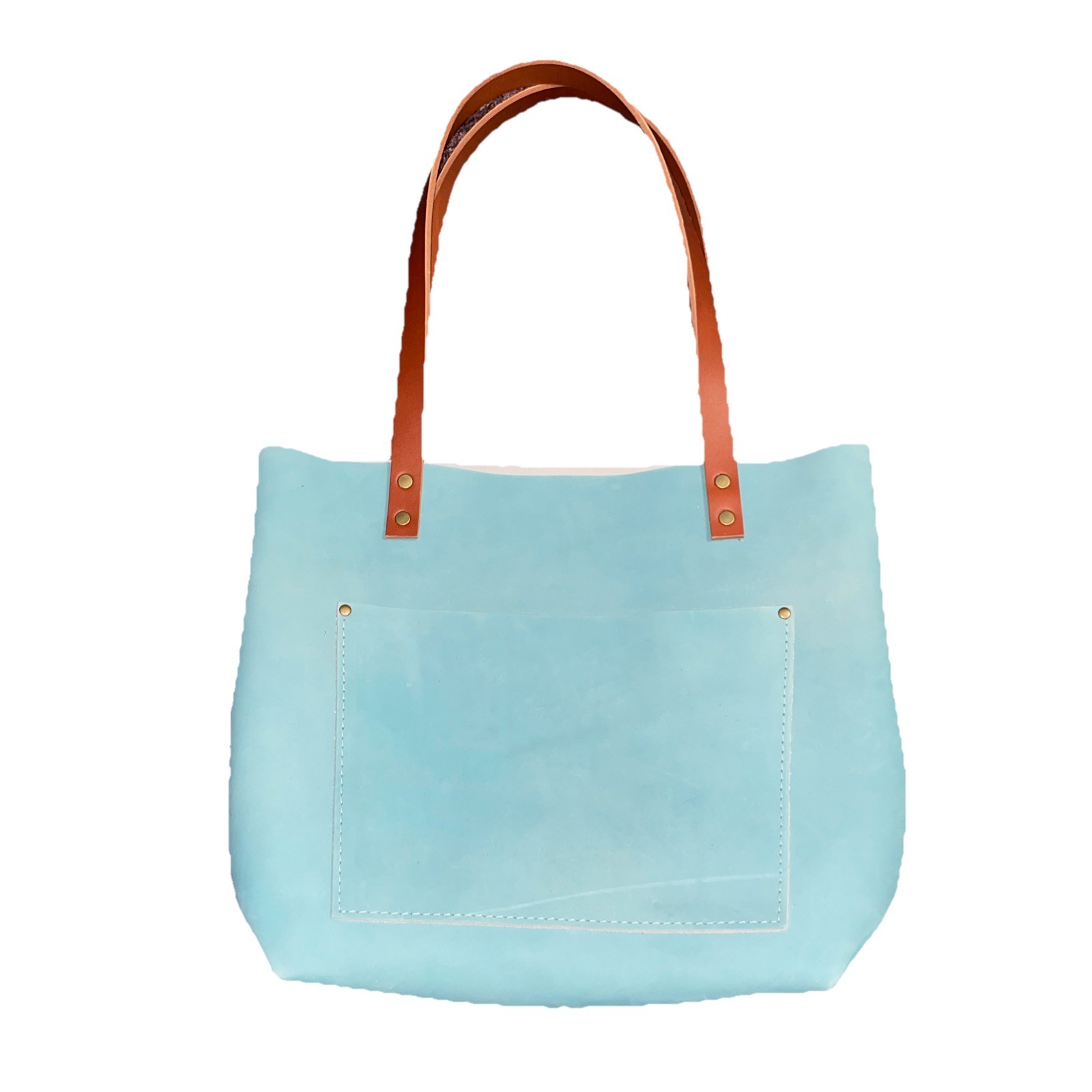 New Almost Perfect Portland Leather Classic Medium Tote Bag Brushed Light Blue