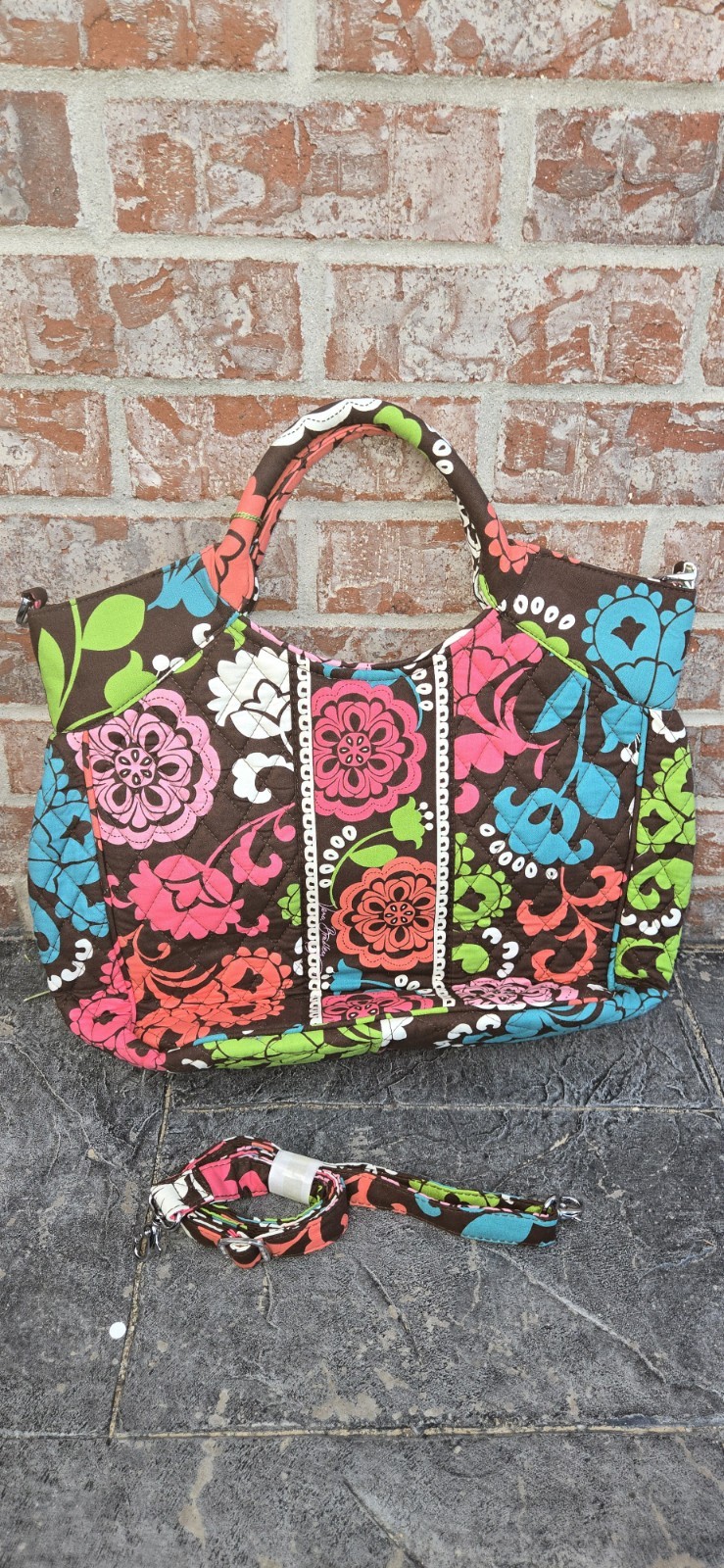 NWT Vera Bradley Lola Two Way Tote Shoulder Bag Retired 2013 Pink Floral New