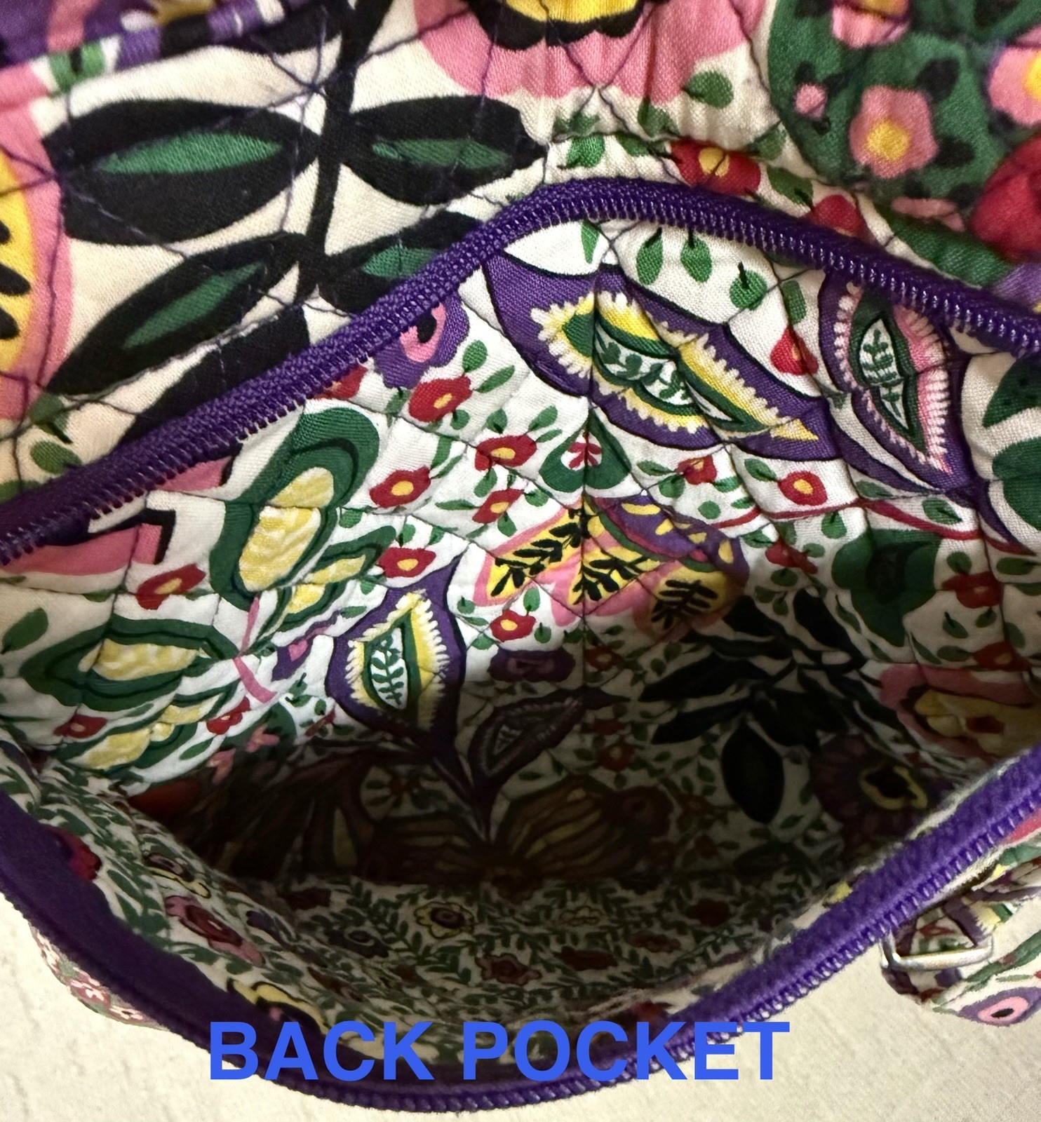 Vera Bradley Small Quilted Backpack Floral Pattern Purple/Pink/Green