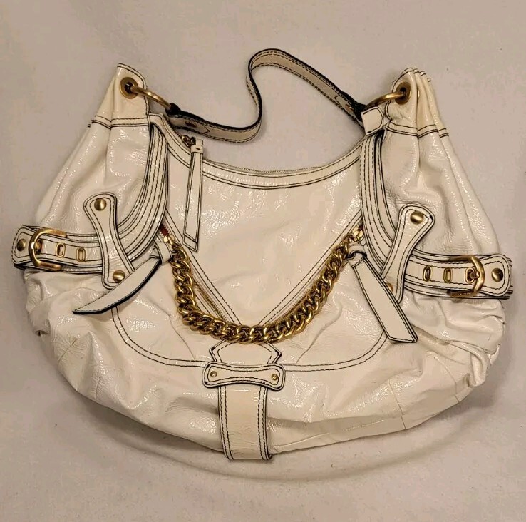 Rare Vtg Y2k Isabella Fiore Cream/white/red Purse Bag