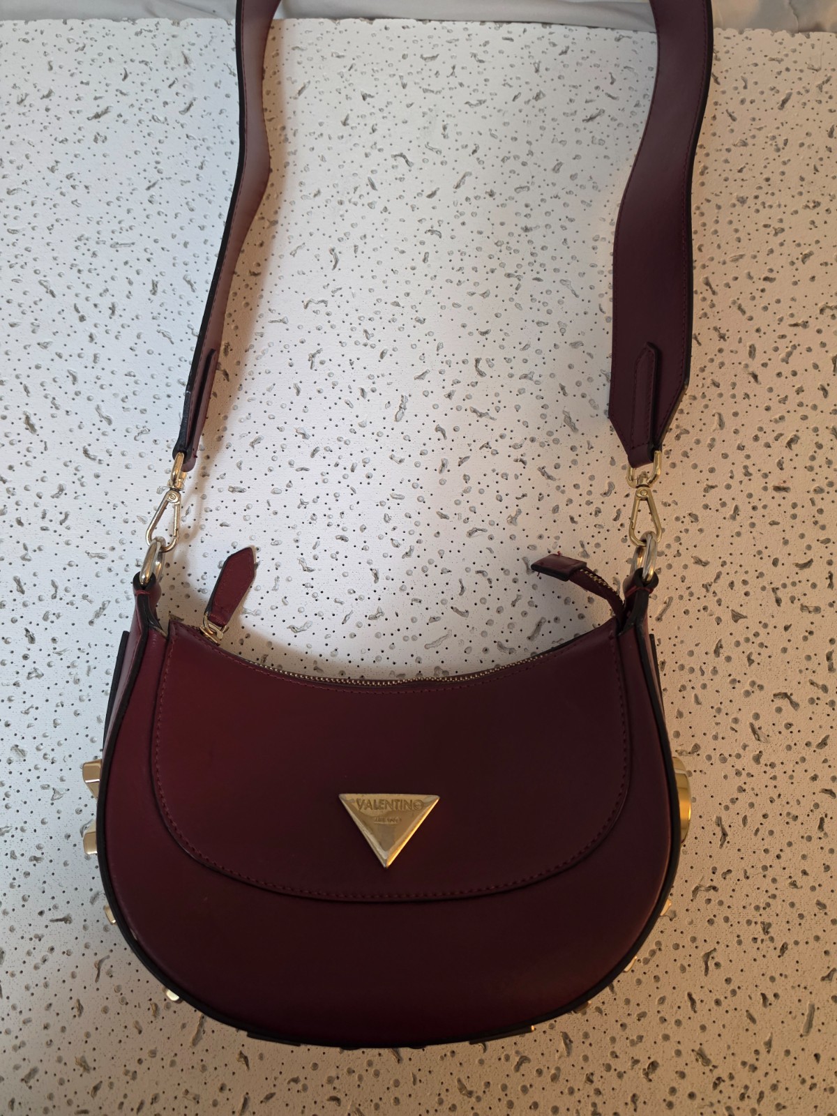 Valentino burgundy saddle bag
