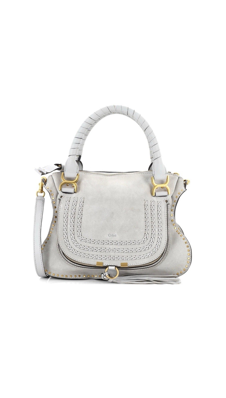 Limited Edition! Chloé Marcie Whipstitch Studded Suede Medium satchel NWOT