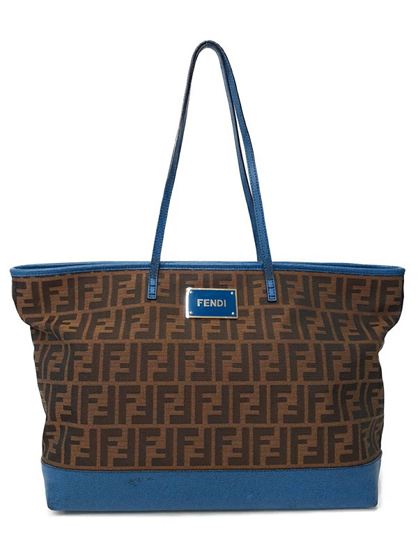 Fendi Zucchetta Tote Bag 8BH185 Jacquard Dark Brown Women’s #TB1278