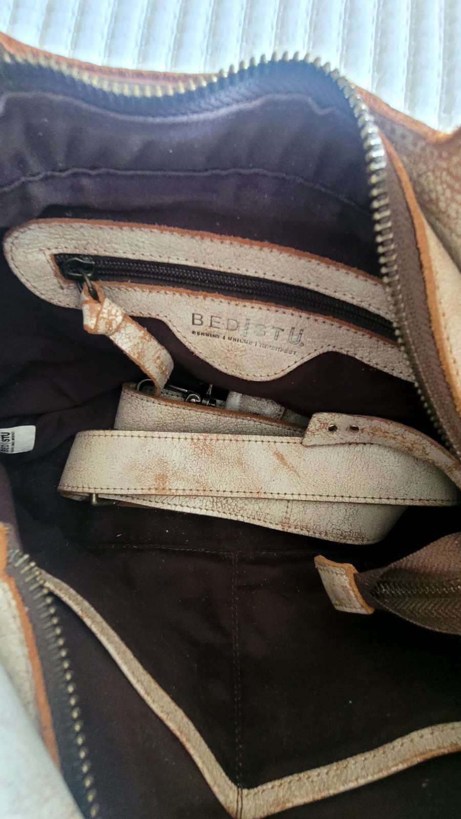 Bed Stu Orchid Crossbody Nectar Lux Distressed White