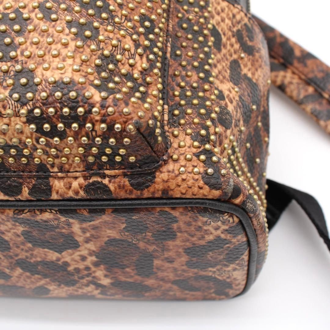 MCM Stark Print Studded Visetos Pattern Backpack Leatheer 24.5cm x 31.5cm x 12cm