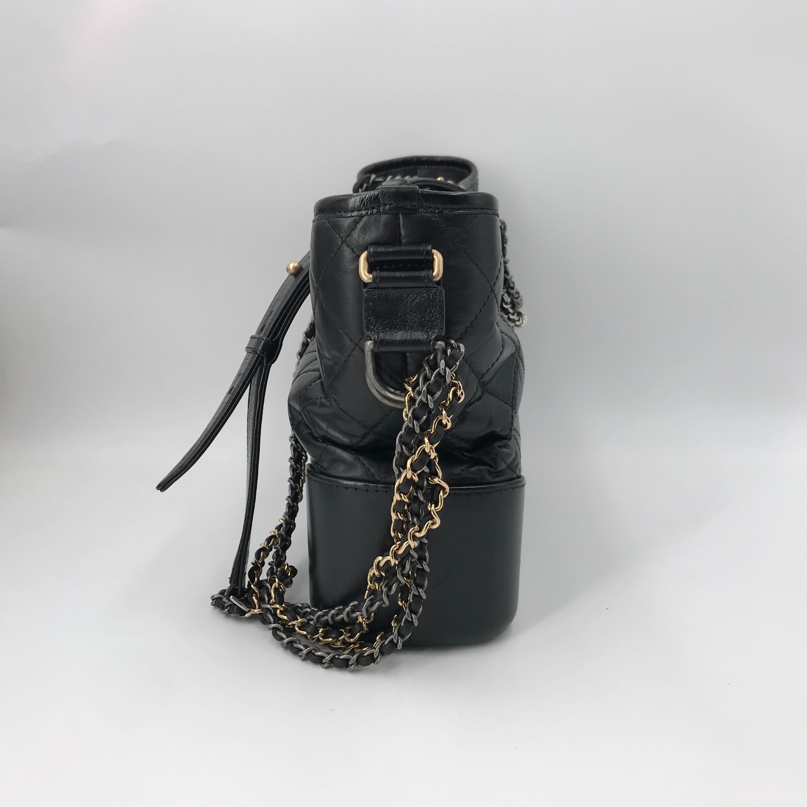Chanel Hobo Bag Black Gold Medium 24 Series 28x23x10cm