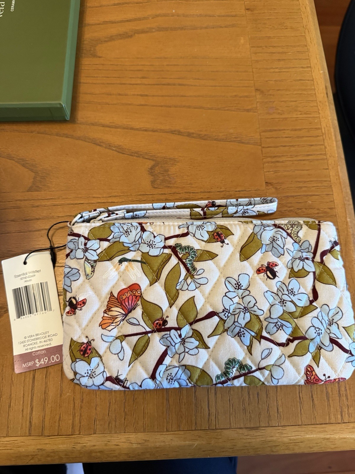 Vera Bradley Essential Wristlet Floral Butterfly and Ladybug New with Tags
