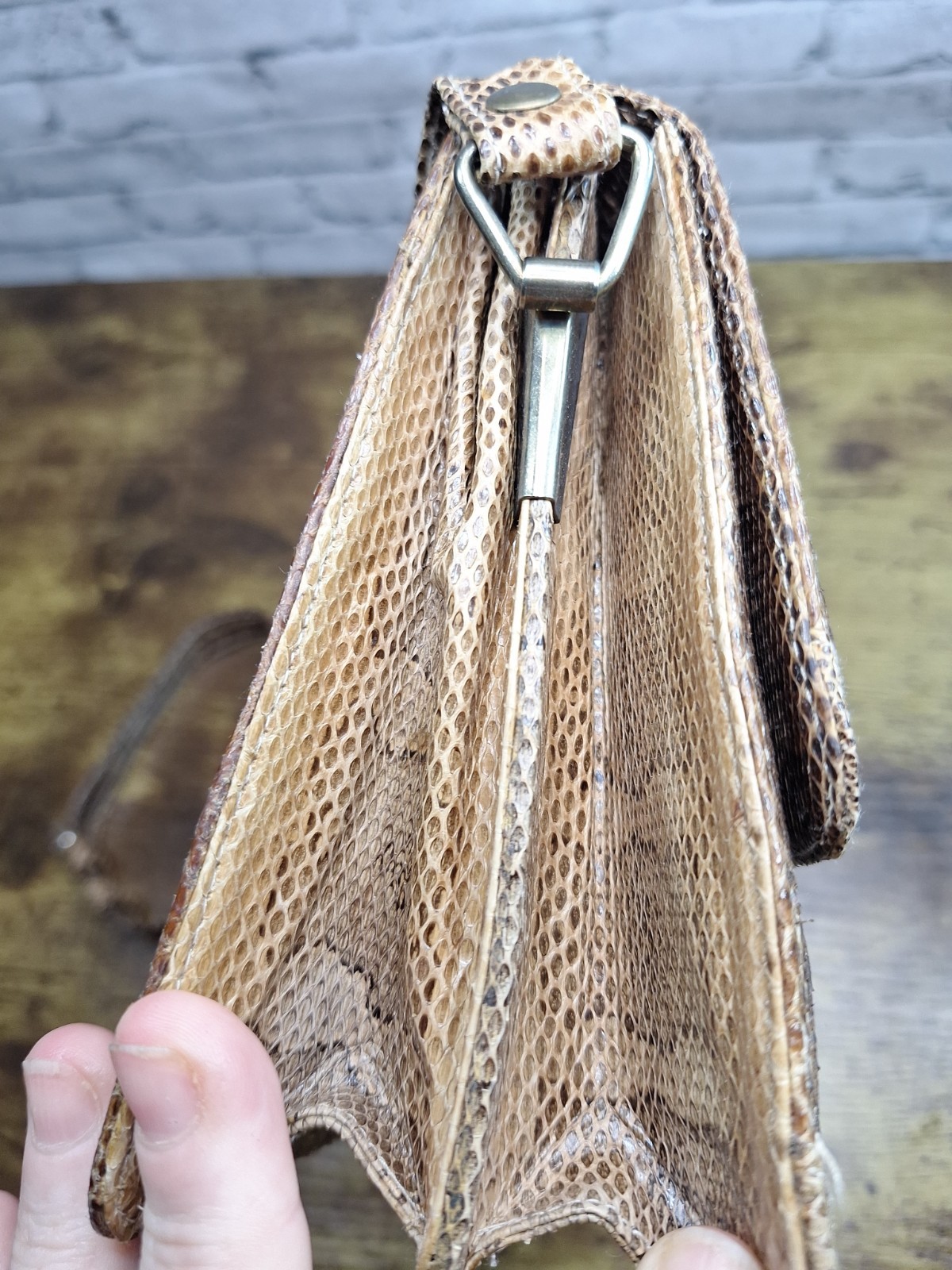 Unique Vintage Snakeskin Purse Shoulder Bag 9 Inch By 6 Inches