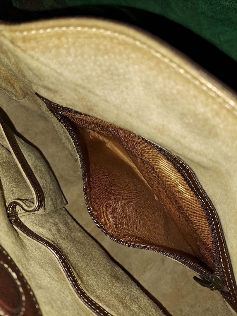 Tsuchiya Kaban One Shoulder Bag Tone Oil Nume Brown Leather Used From Japan