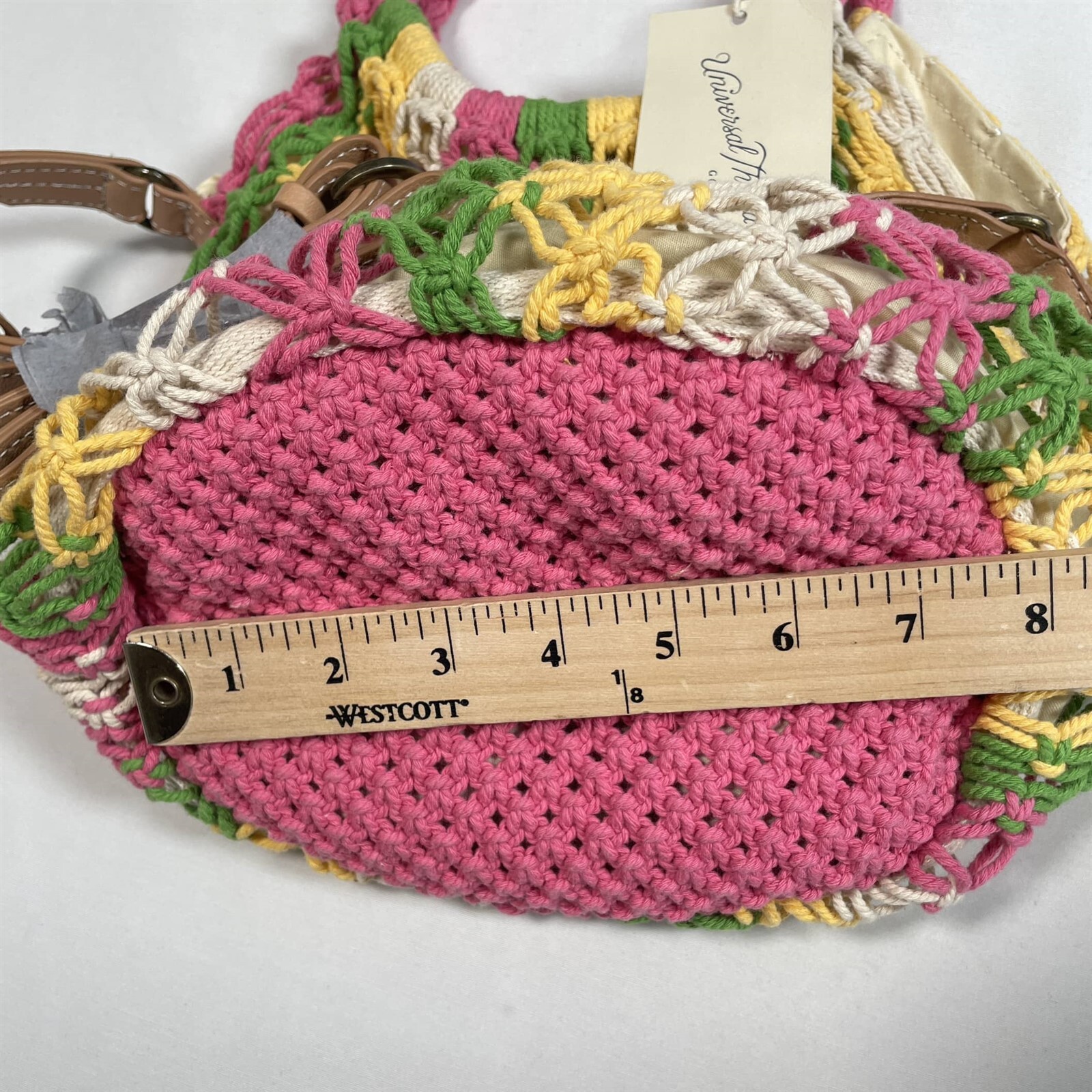 Universal Thread Crochet Crossbody Bag Womens Adjustable Strap Inner Pockets
