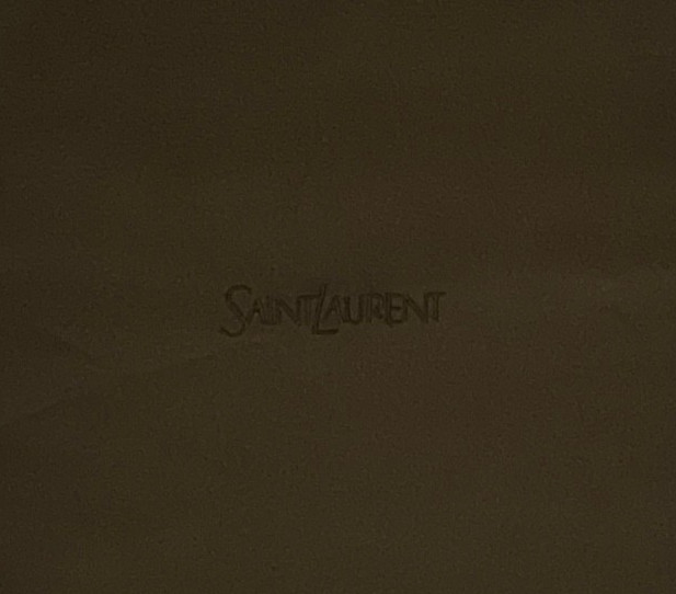 Saint Laurent Cotton Tote Shopping Bag Kaki Green Embroidered Logo New with Tags