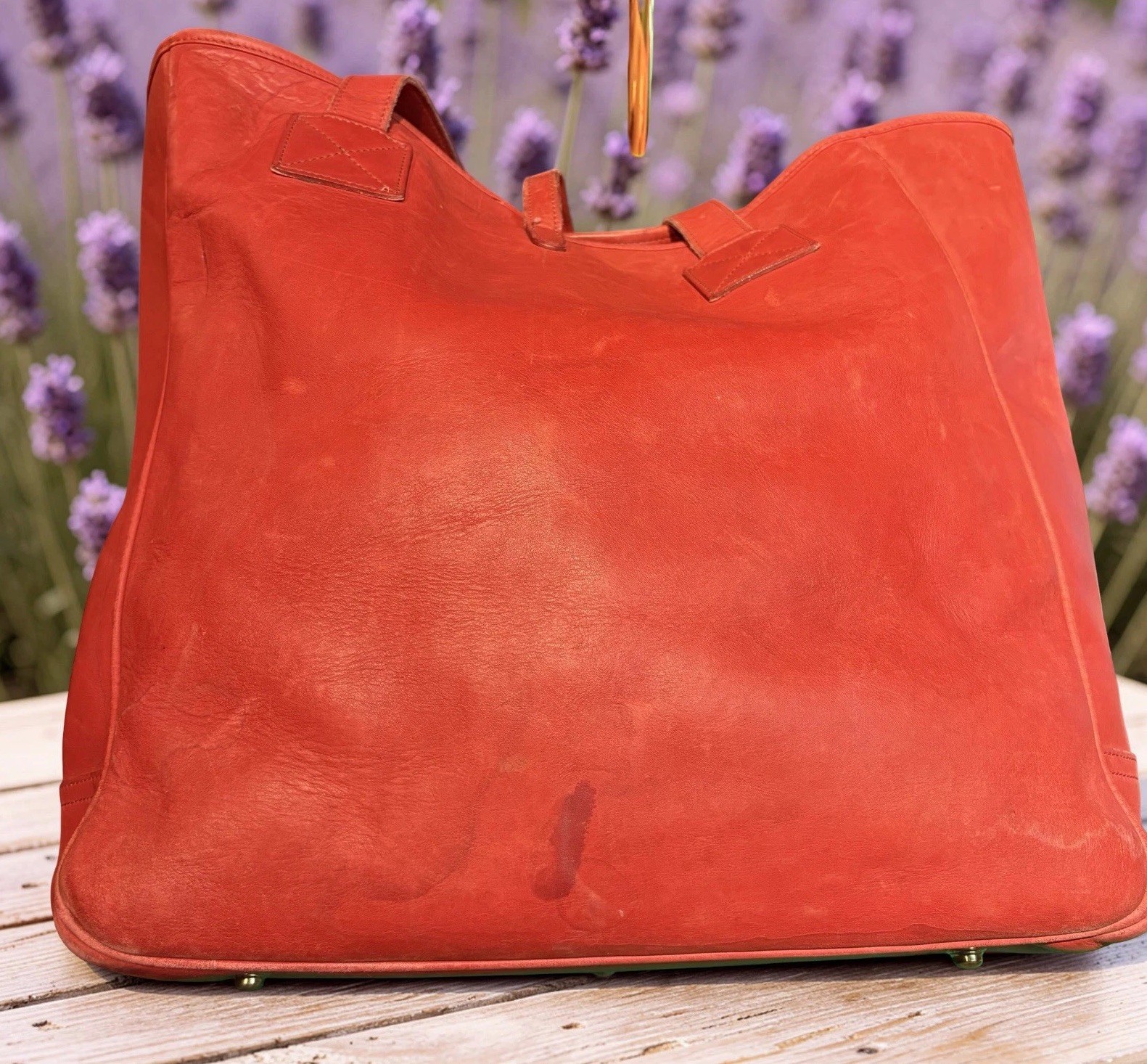 Dooney Bourke Vintage Red X-Large Shopper Tote Shoulder Bag Leather Made In USA