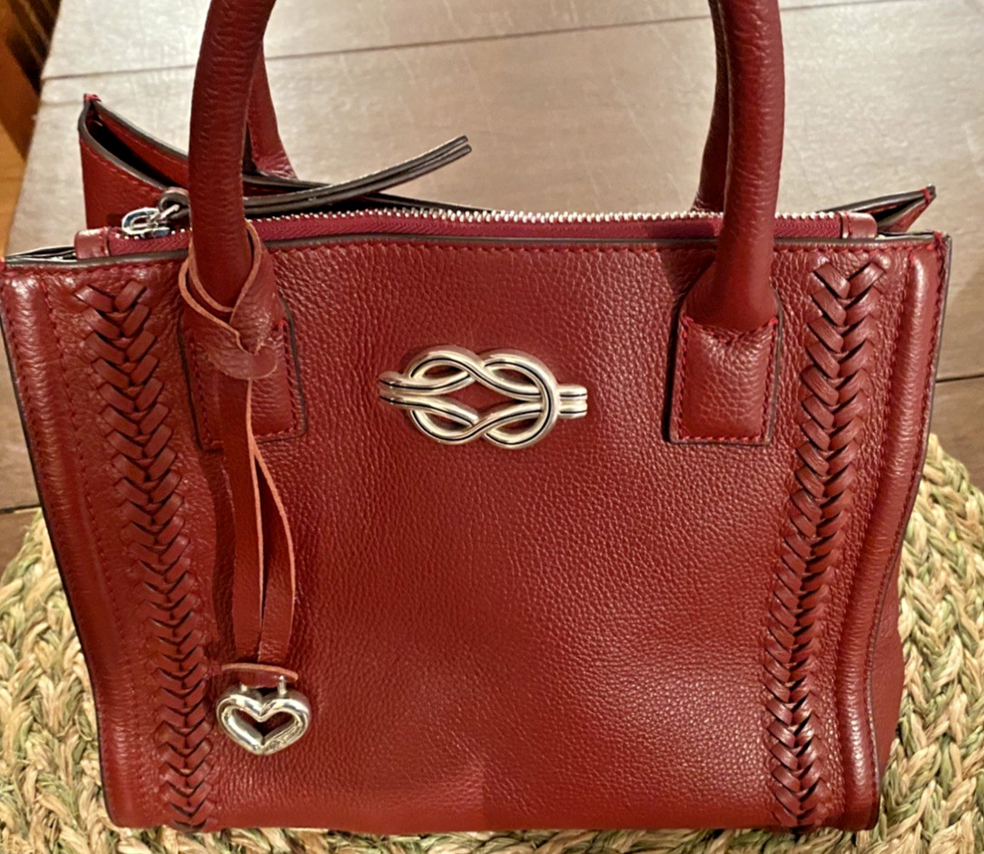 Brighton Interlok Flemming Chili Pepper Red Leather Tote Bag MSRP $465 Pre-owned