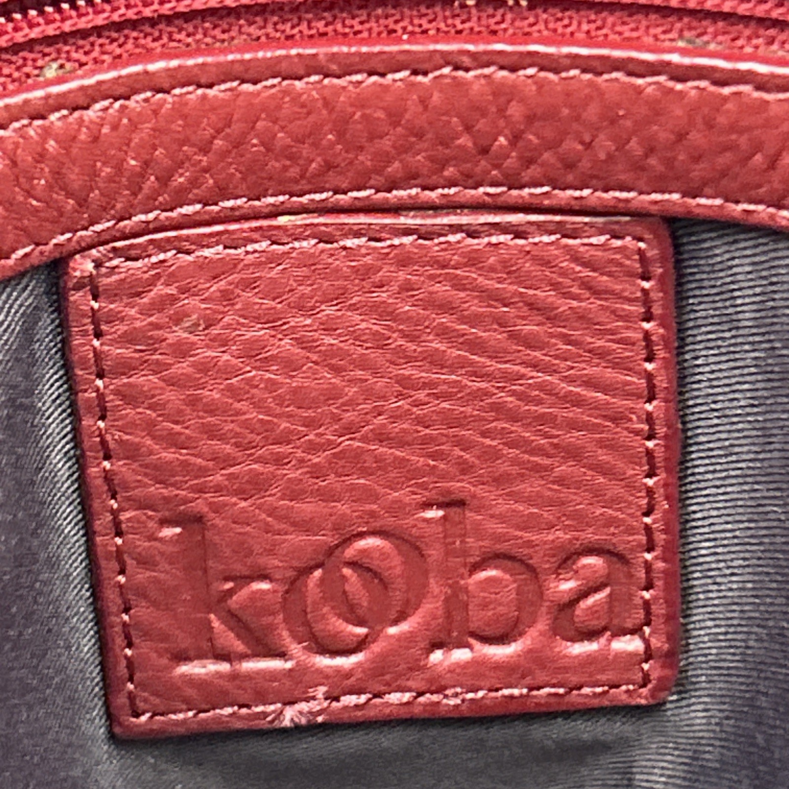 Pebbled Red Leather Kooba Crossbody Shoulder Bag Studded Rock Grunge Punk Y2K