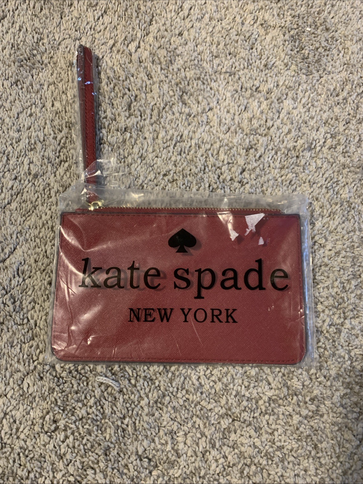 Kate Spade Canvas Top Zip, Inside Eyeglasses Cosmetic Bag Pouch Clutch New