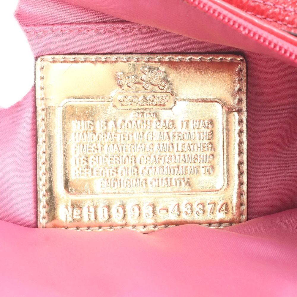 Authentic Coach Leather Shoulder Bag, Red, 23cm x 14cm x 9cm, Adjustable Strap