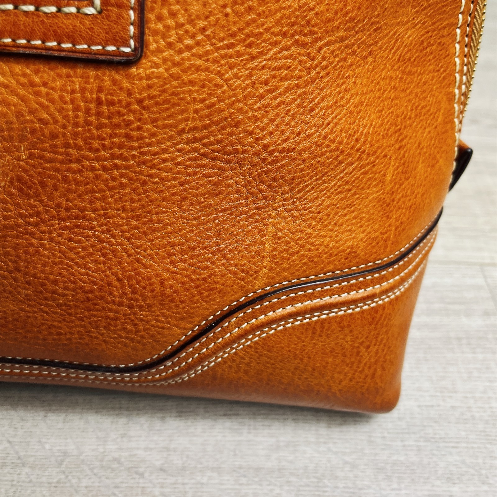 COACH Hampton Miranda Satchel Tote Bag 11085 Tan Pebbled Leather Vintage Rare