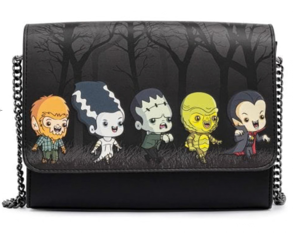 Loungefly Universal Monsters Chibi Dracula Frankenstein Crossbody Bag NWT HTF