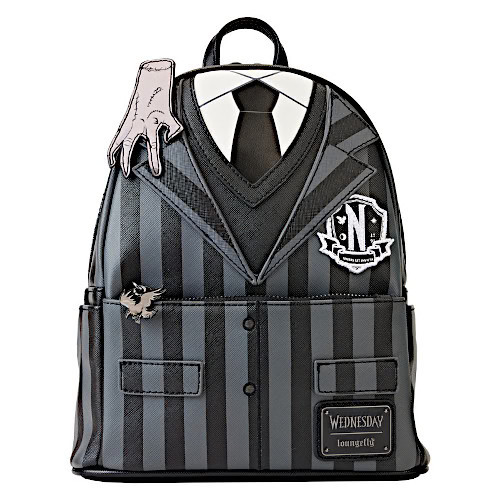 Loungefly Exclusive Netflix Wednesday Nevermore Academy Cosplay Backpack w Bag
