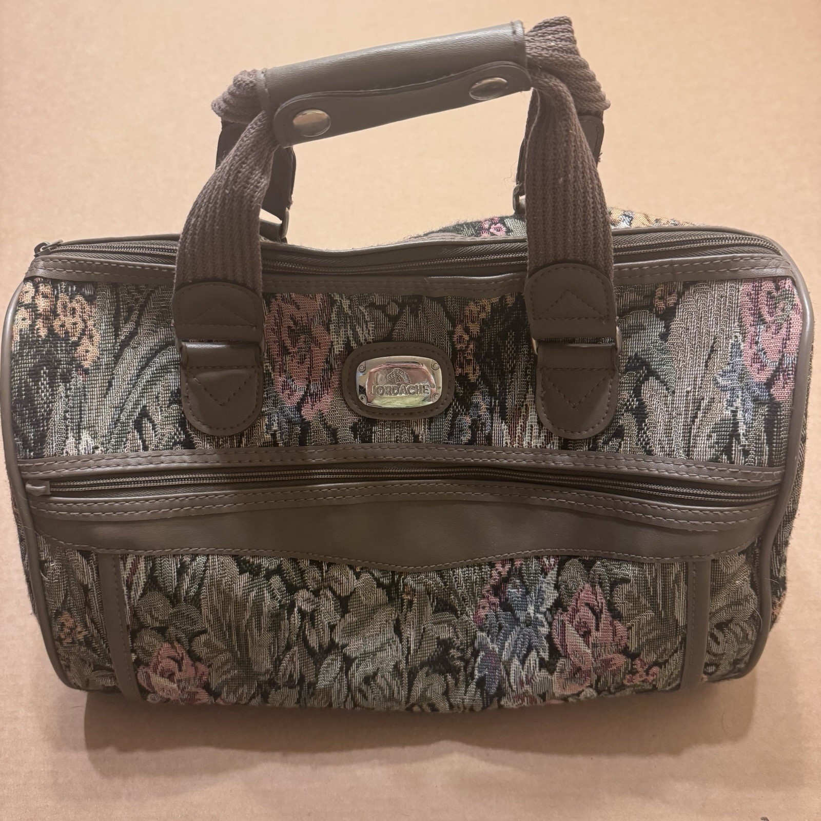 Vintage Jordache Floral Weekend Travel Bag Tapestry Print Cottagecore Luggage