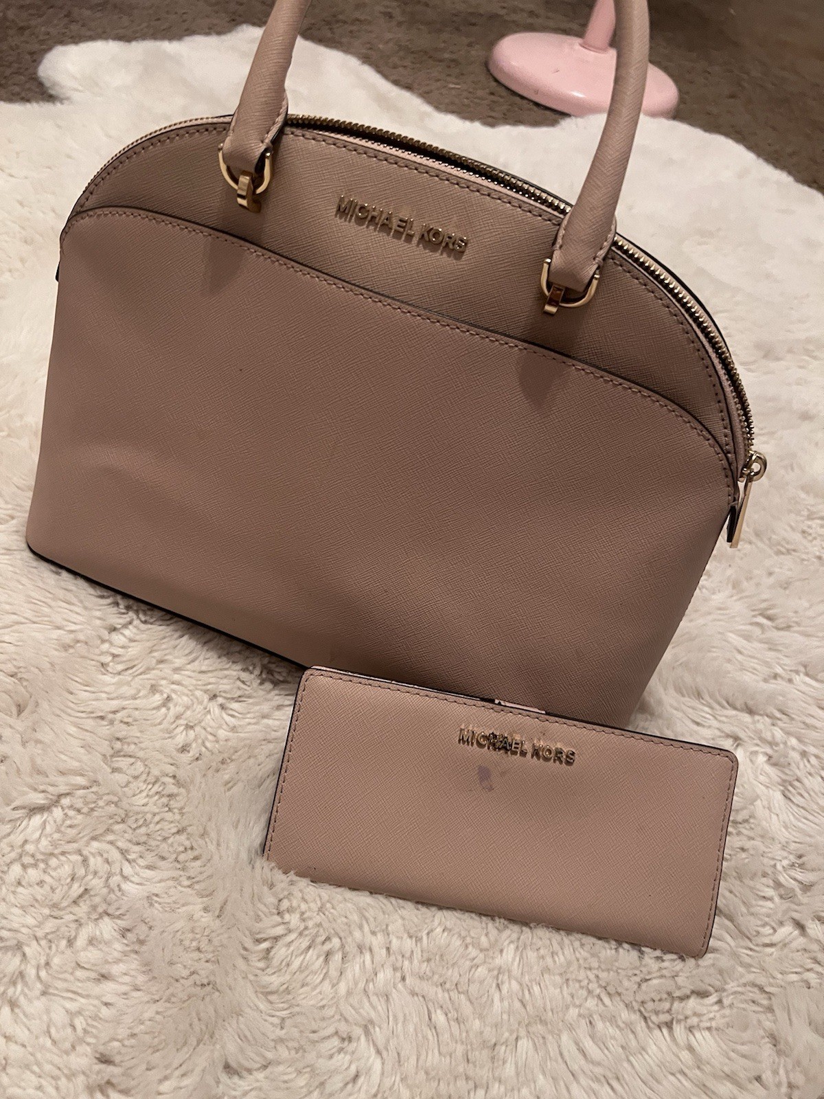 Michael Kors Pink Nude Bag And Wallet