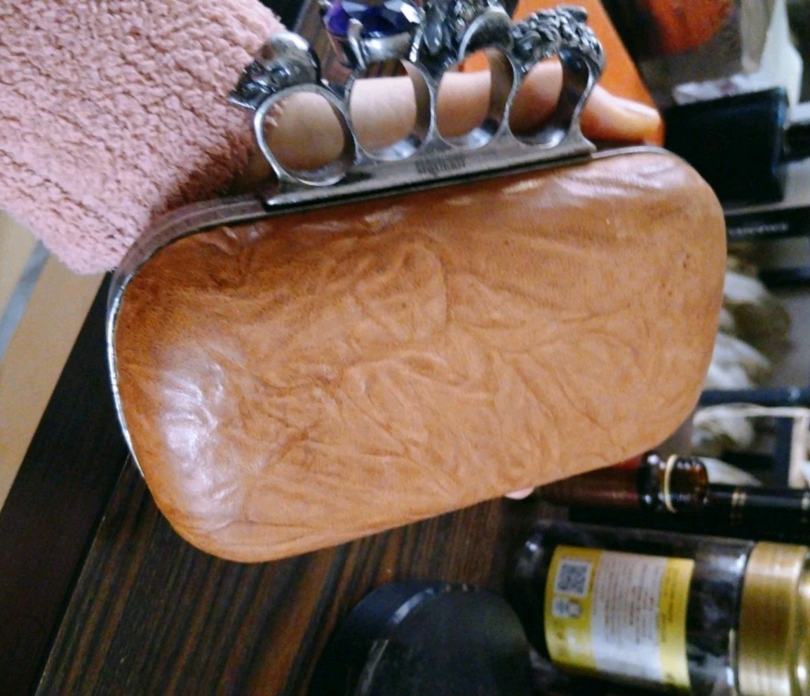 ALEXANDER MCQUEEN Knuckle Box Clutch Bag (Loose Clasp. Doesn’t Stay Closed).