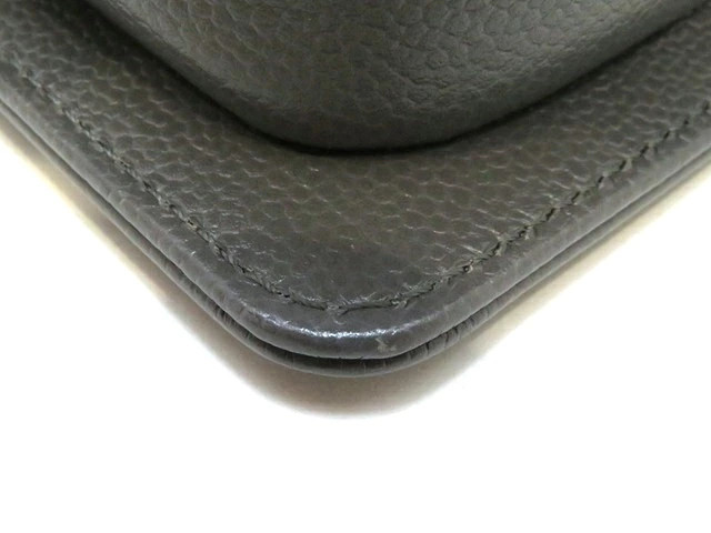 Chanel A67085 Shoulder Bag Caviarskin Gray Unisex #DB1890