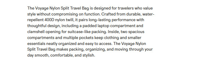 NWT QUINCE VOYAGE NYLON SPLIT TRAVEL BAG CARRYON LAPTOP BLACK $128 SOLD OUT READ