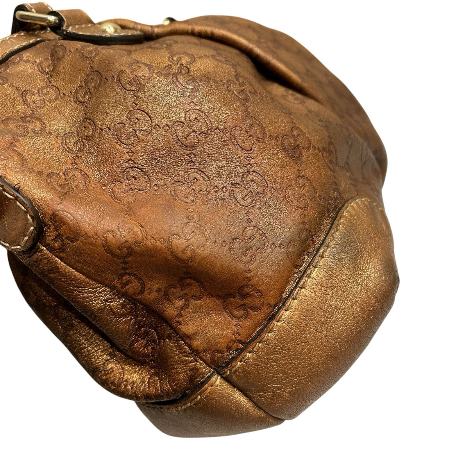 Gucci Sukey Tote Bag Shoulder Bag Brown Gold Auth