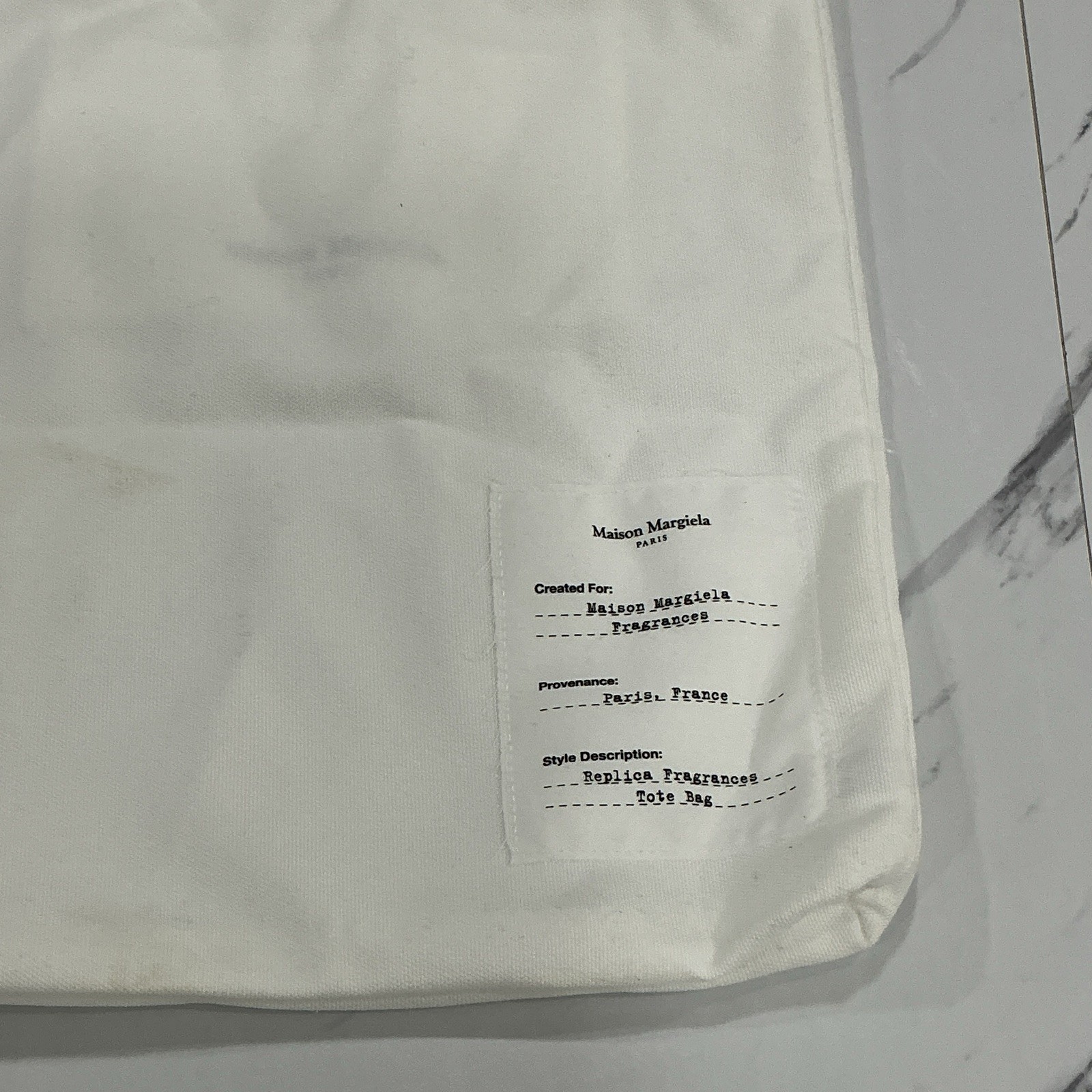 Maison Margiela Replica Fragrances White Logo Tote Bag, Double Handles, Women