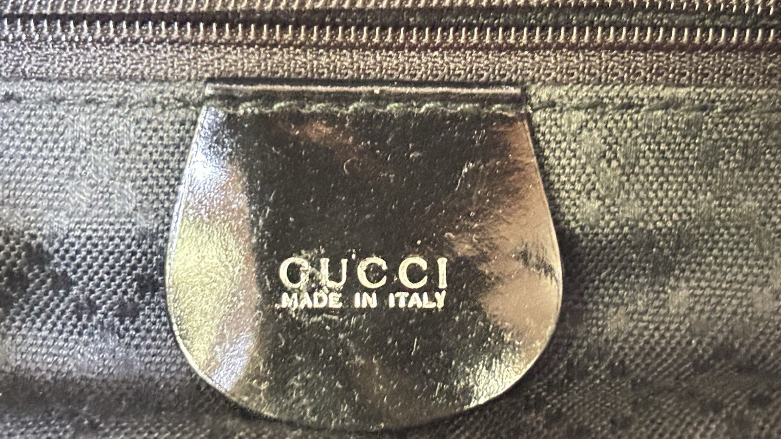 Authentic Gucci Bamboo Black Nylon Leather Backpack Vintage Italy 00319980016