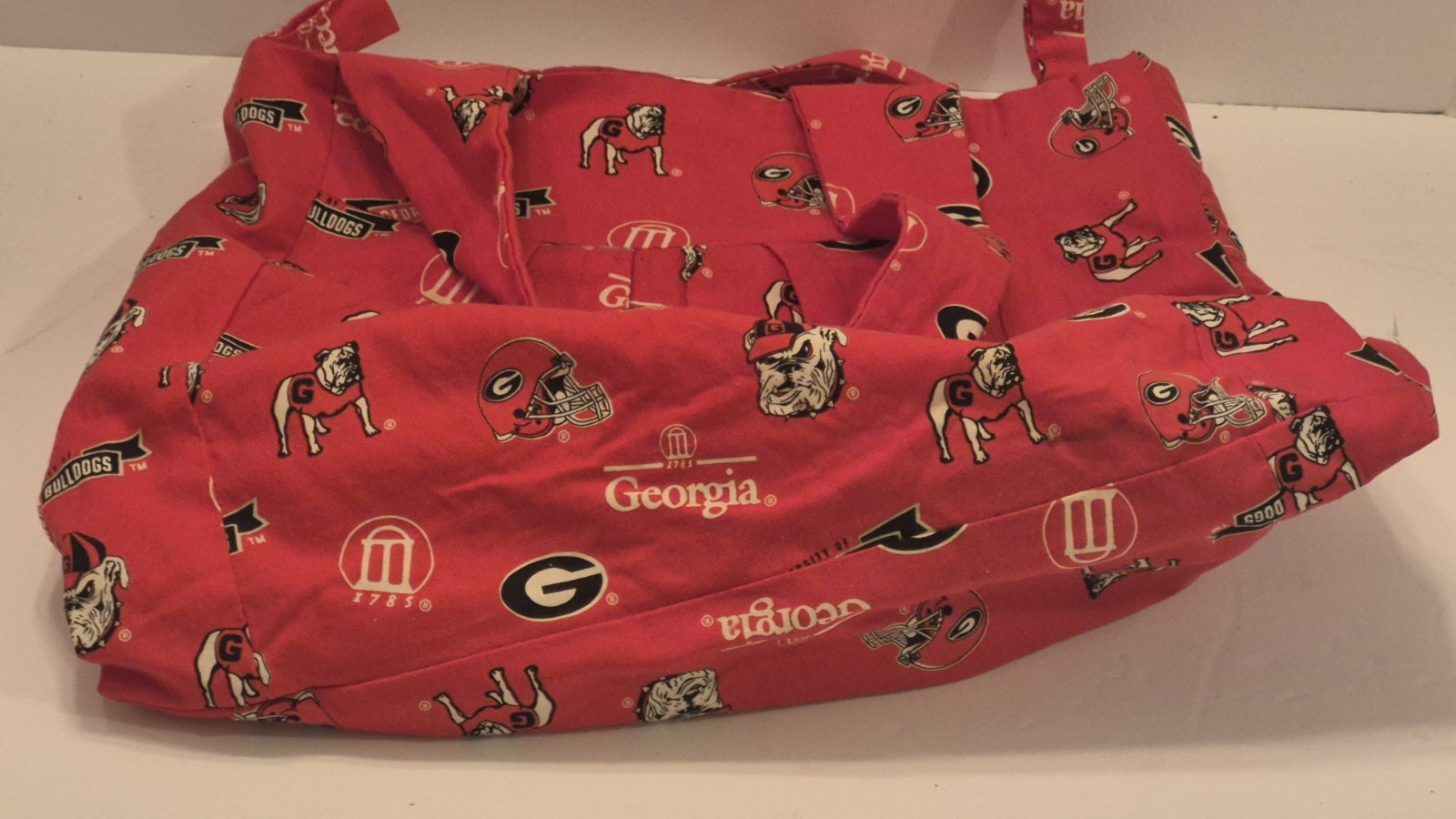 Georgia Bulldogs Bag Tote Red Black Large UGA Throwback Retro Mascot NCAA