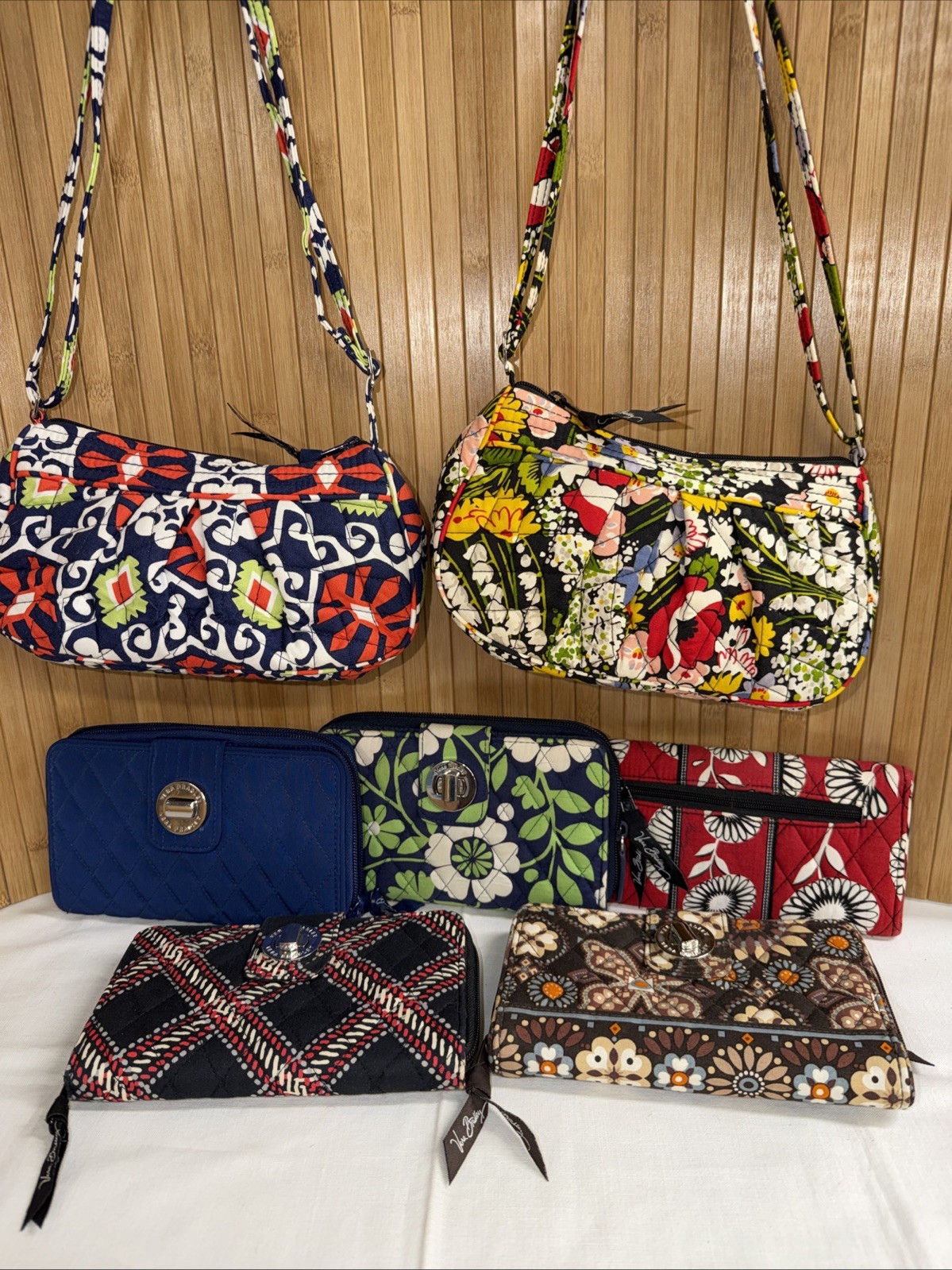 LOT OF 7 VERA BRADLEY PURSES BAGS WALLET VARIOUS PATTERNS Some RETIRED