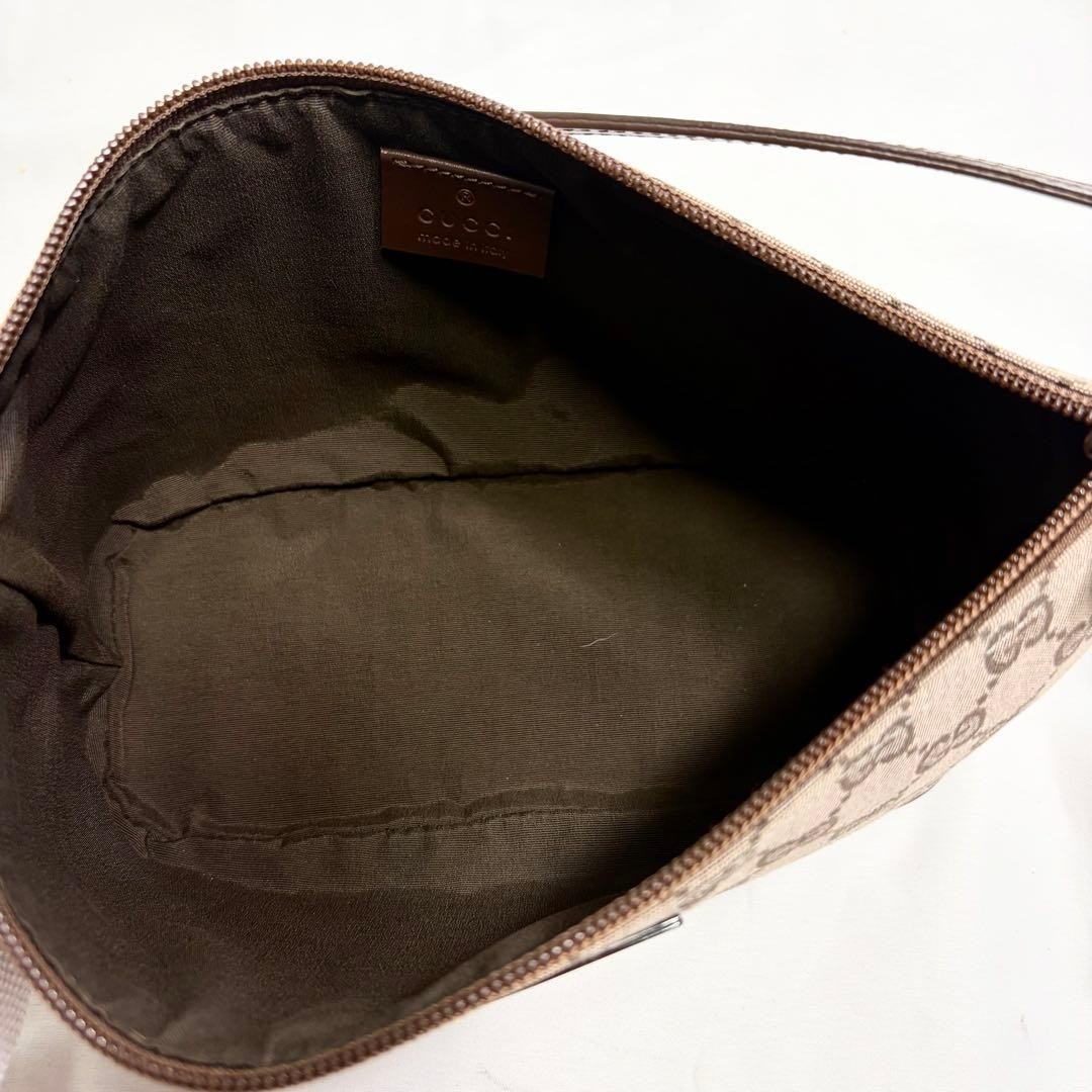 Gucci Accessory Pouch GG Canvas Shoulder Bag Brown Beige Logo Women Unisex
