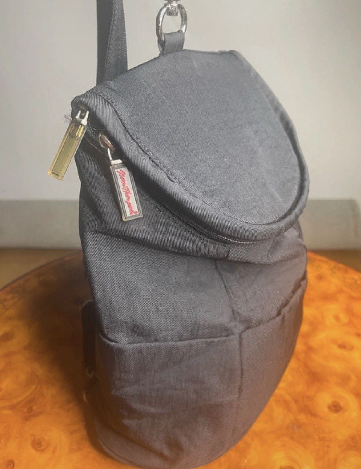 Manhattan Portage black Cordura nylon urban roll-top bucket backpack