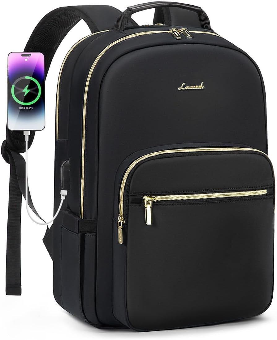 15.6 Inch Laptop Backpack for Women, Waterproof Travel Bag with USB Port