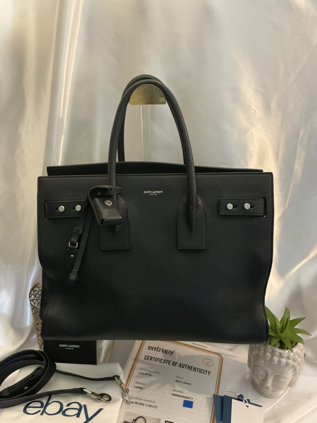Saint Laurent Sac De Jour Top Handle Bag EUC Lock and Key Dark Navy
