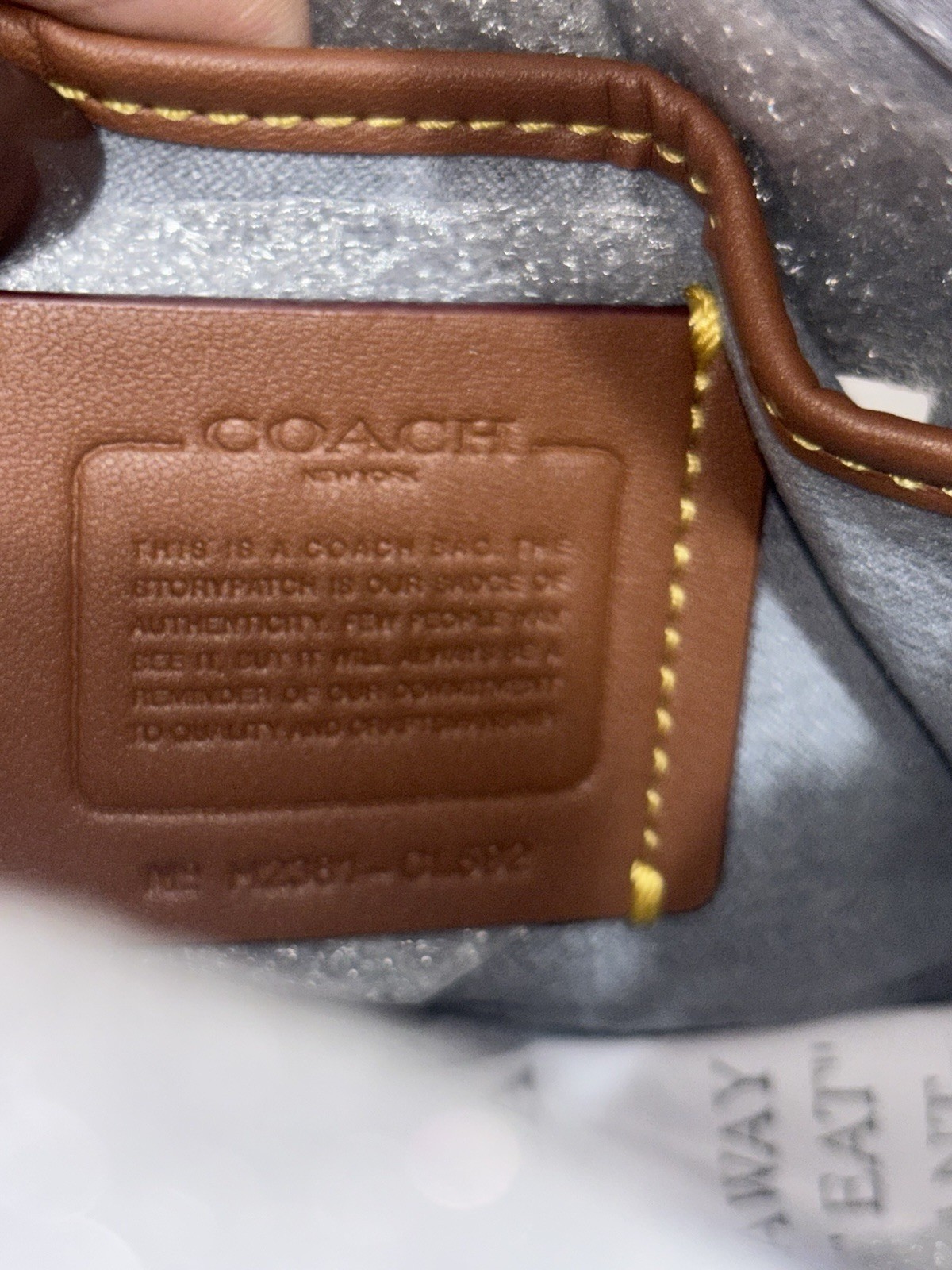 New Coach Mini Pillow Tote in Grey Blue. Discontinued