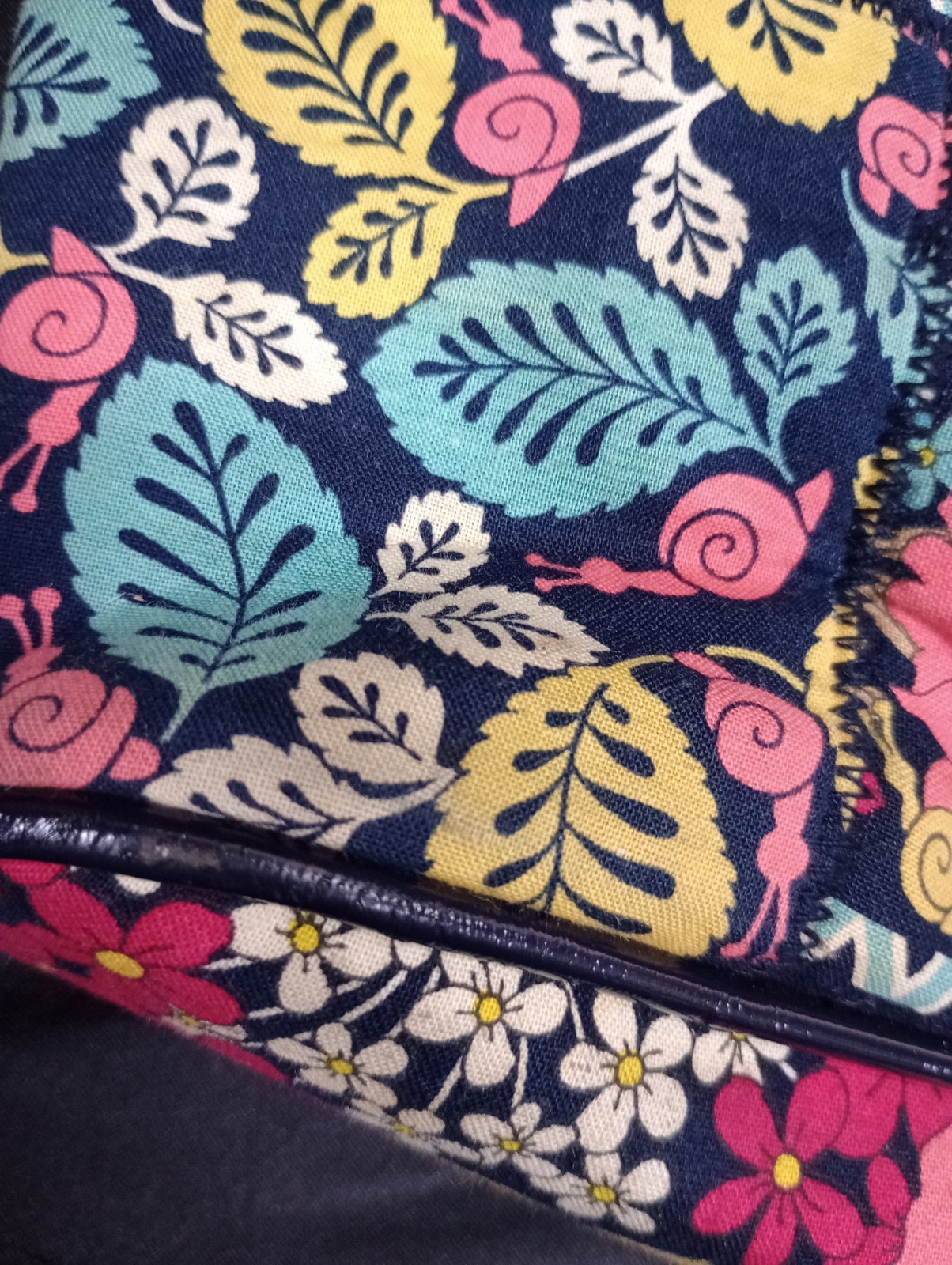 Vera Bradley Happy Snails Floral Large Tote Shoulder Bag
