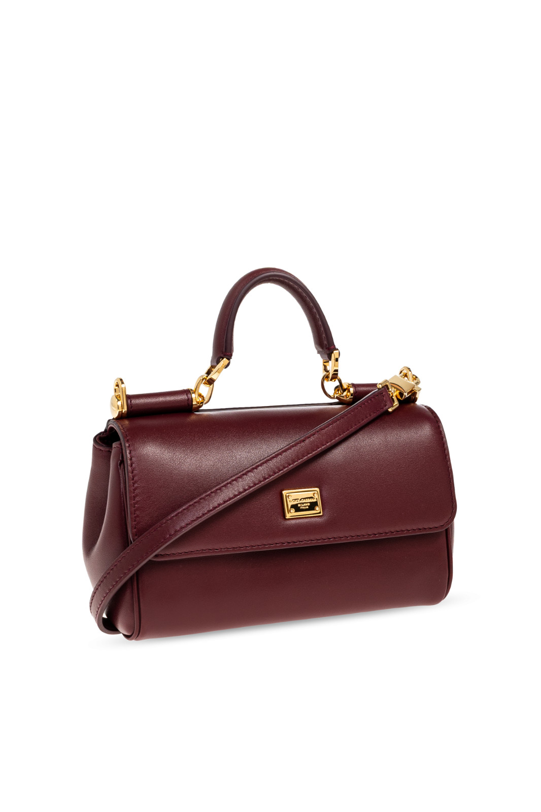 DOLCE&GABBANA My Sicily Burgundy Red Leather Bag New & Authentic
