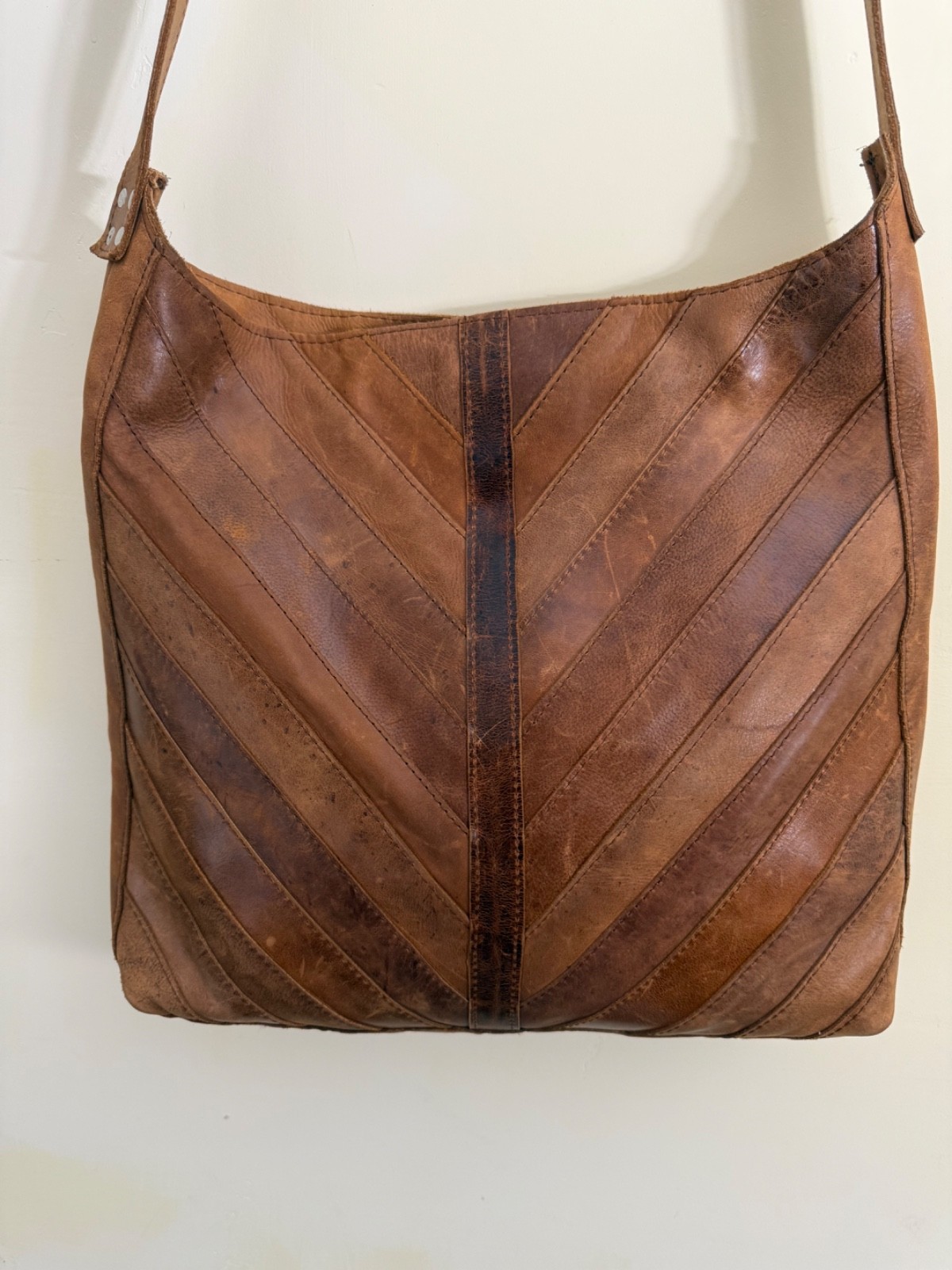 Gorgeous! RAVEN + LILY Magnolia Joanna’s Favorite Chevron Stitched LEATHER BAG