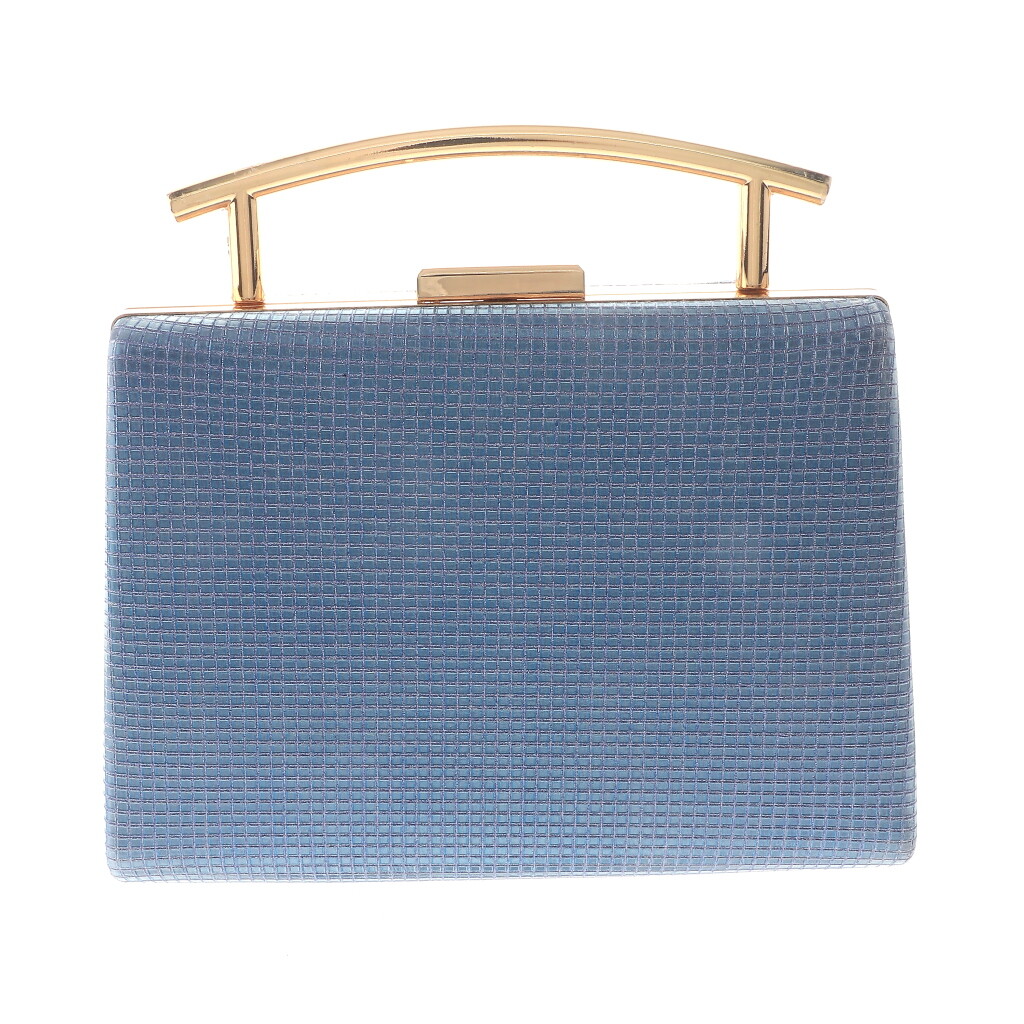 Gold Tone Metal Glitter Fabric Clutch Evening Bag BZY239-BLU