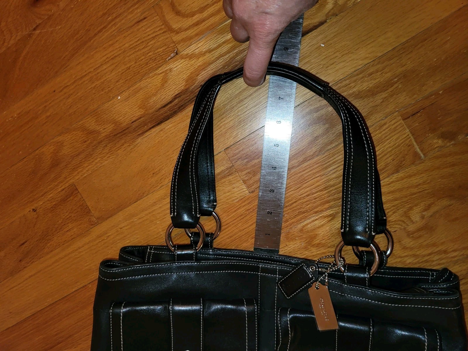 Coach F06468 Soho Tote Satchel Black Leather Double Handle Purse Handbag Large