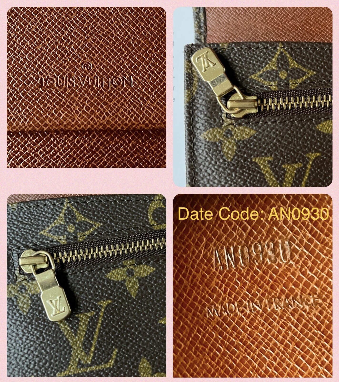 Louis Vuitton Monogram Flap Pouch Clutch & Luggage/ Name Tag