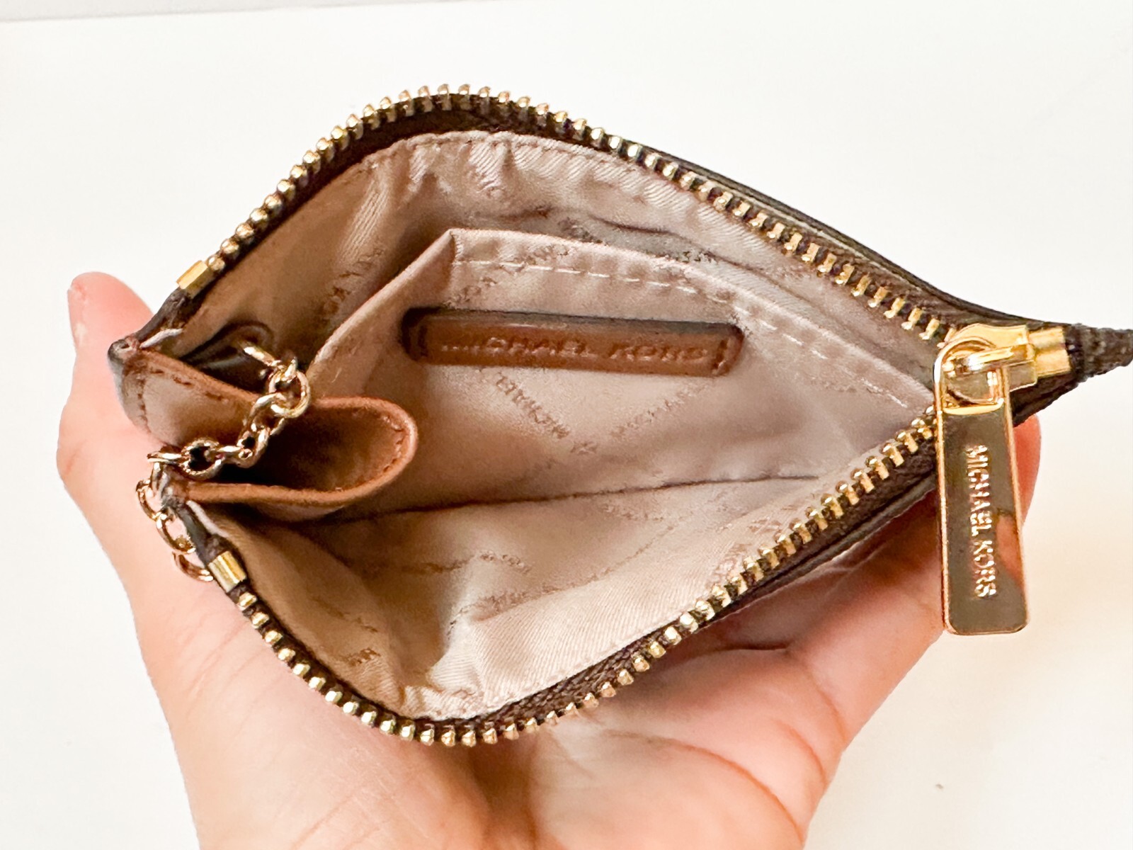 MICHAEL KORS JET SET ITEM CHAIN CROSSBODY BAG + COIN ID KEY WALLET SET MK BROWN