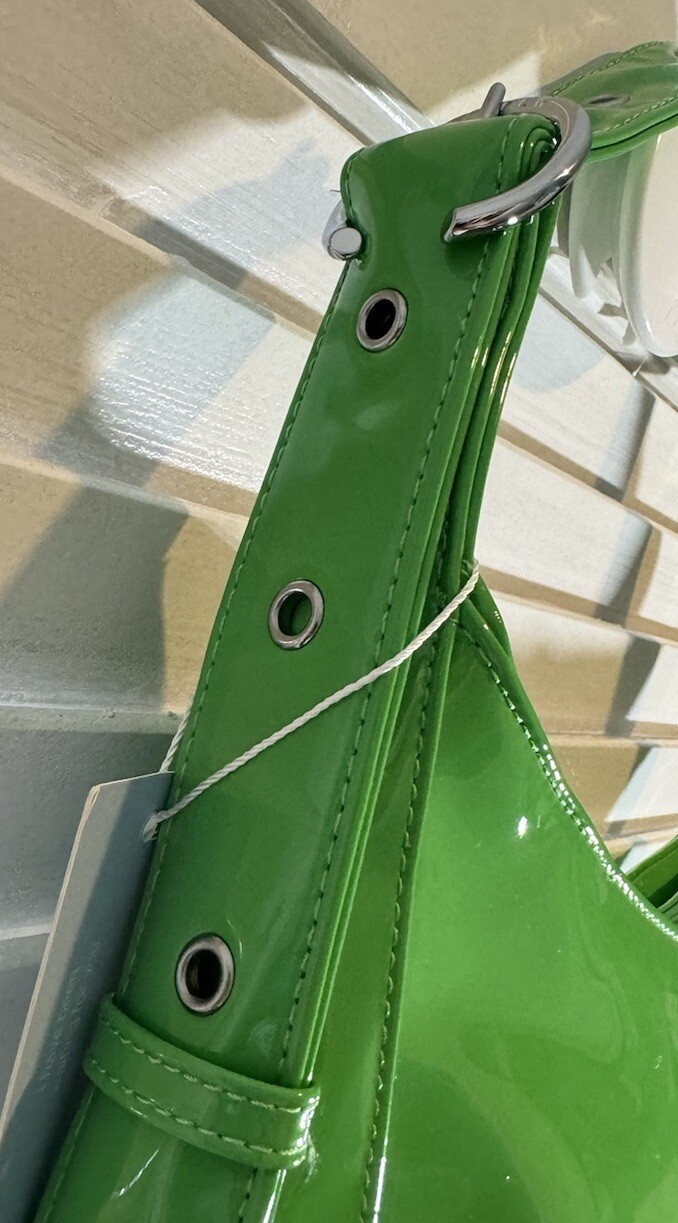 SILFEN Studio ISOBEL Gloss Saffiano Leather Shoulder Bag Brite Green NWT $90